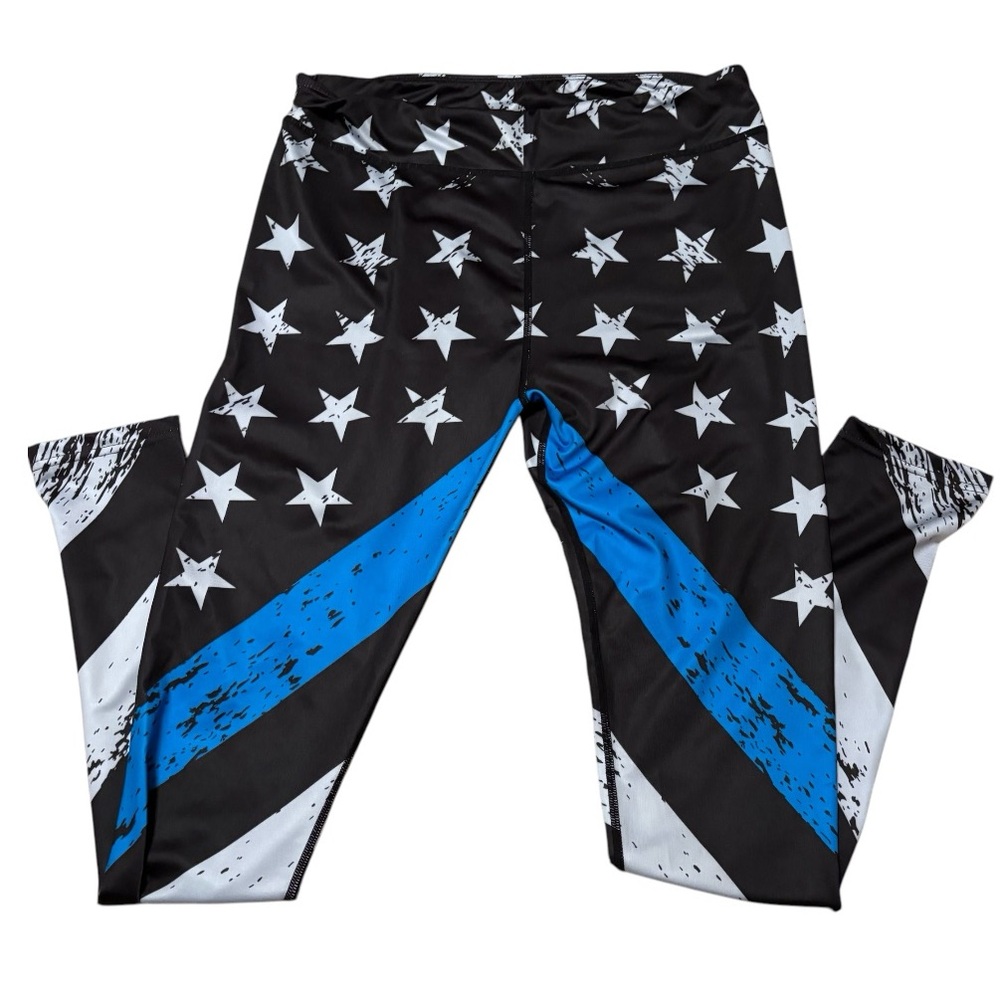 XLUSION Thin Blue Line Leggings Large NWOT